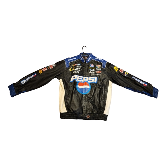 Vtg Jeff Gordon by Jeff Hamilton Pepsi Genuine Leather Jacket - Picture 8 of 10